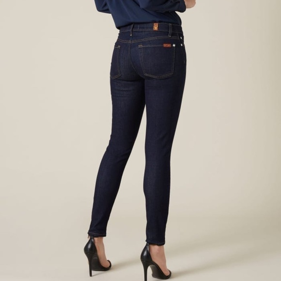 7 All for Mankind Dark Blue The Skinny Jeans - Picture 1 of 9